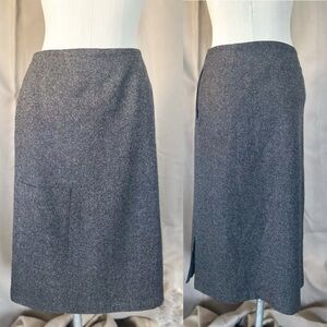 LA GARCONNE MODERNE DARK GREY WOOL MIDI SKIRT SMALL